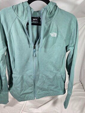 The North Face Women's Sage Green Full Zip Fleece Hoodie Size L